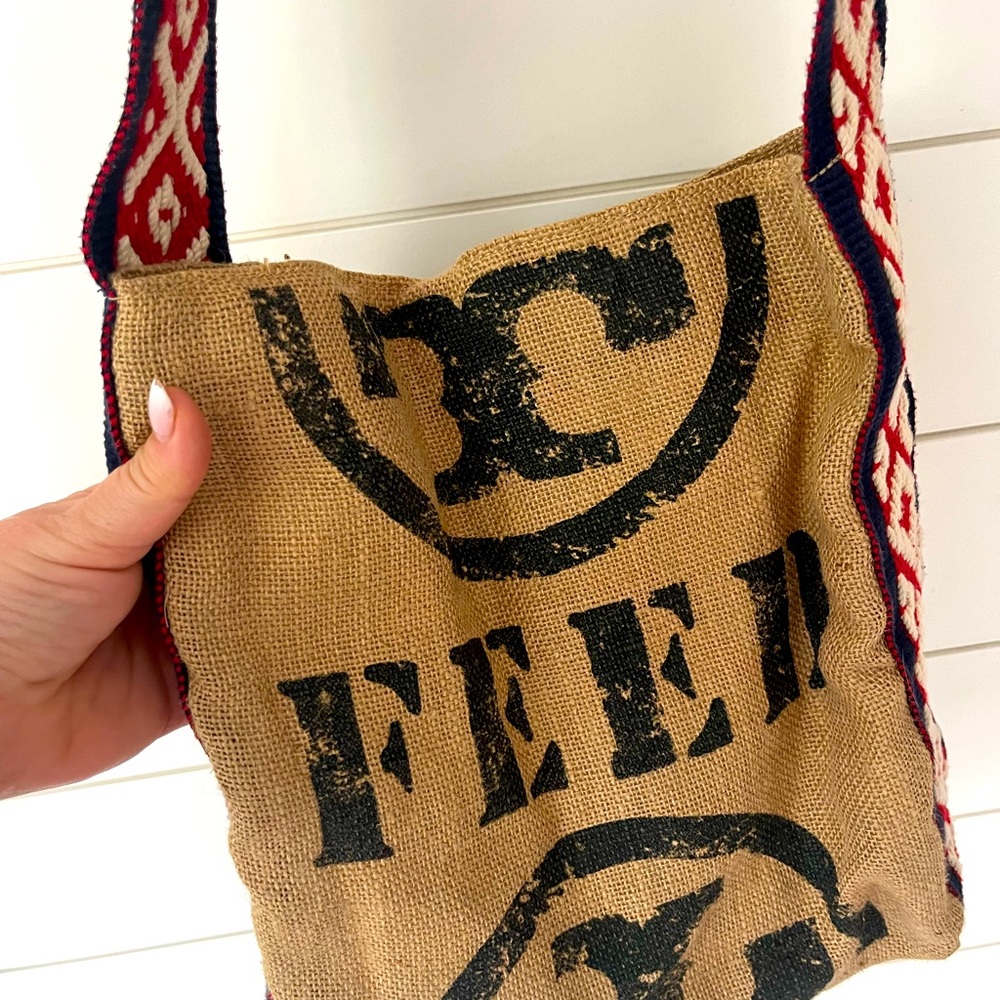 Tory Burch feed sack bag